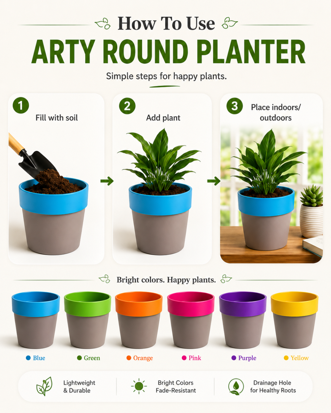 Arty Round Planter
