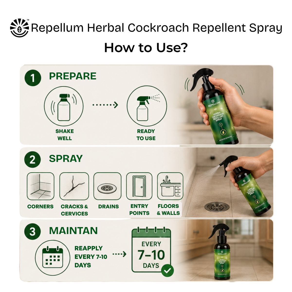 Repellum™ Herbal Cockroach Repellent Spray