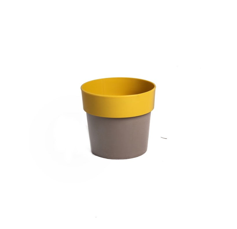 Yellow Arty Round Planter