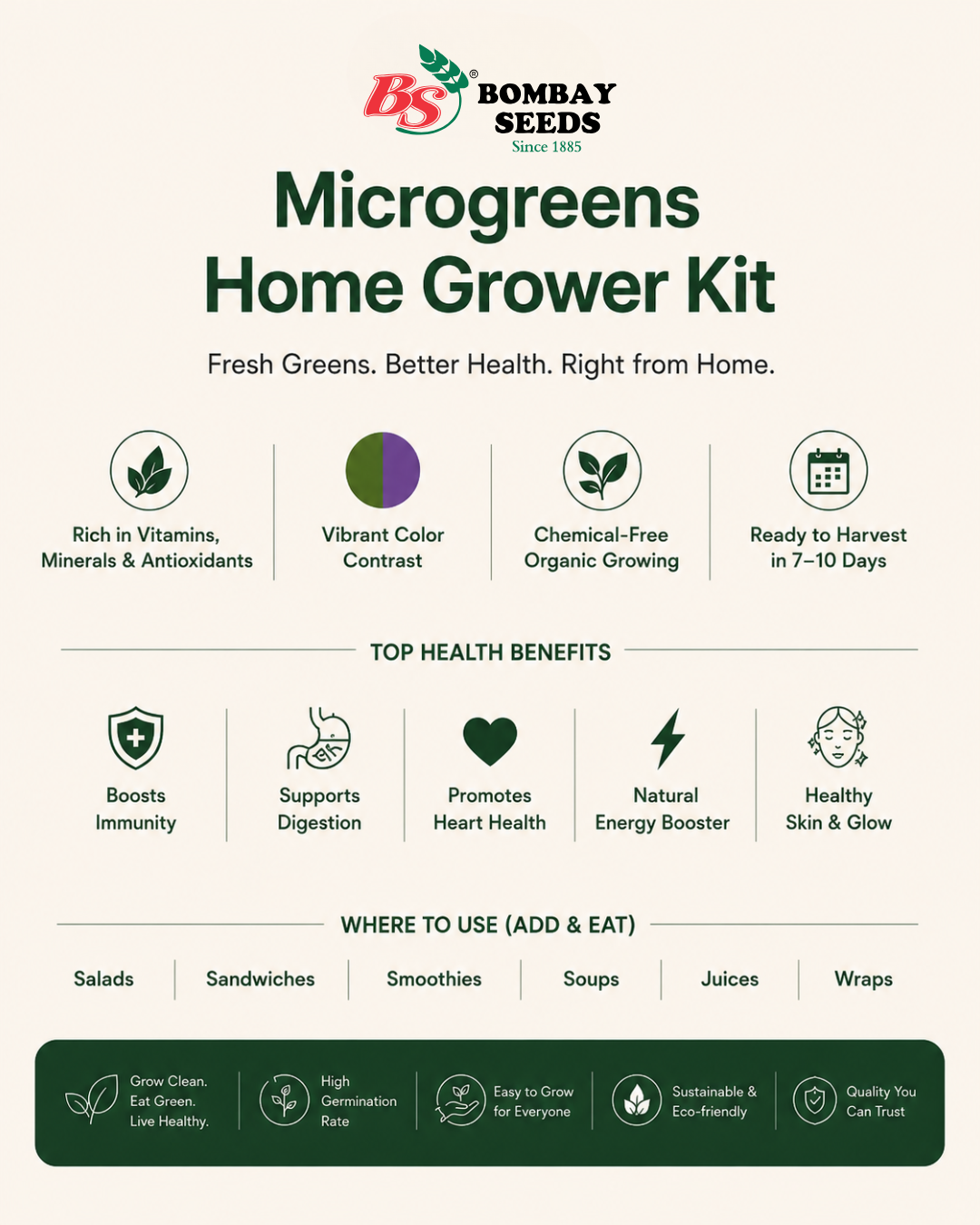 Sprouts &amp; Detox Blend - Microgreen Kit of 4 [Wheat Grass, Alfalfa, Fenugreek, Beetroot]