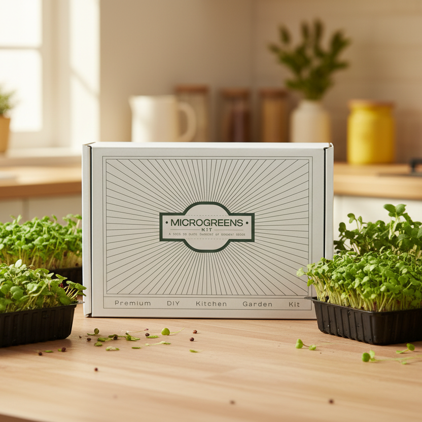 Superfood Power Pack - Microgreen Kit of 4 [Kale Green, Kale Purple, Broccoli, Swiss Chard]