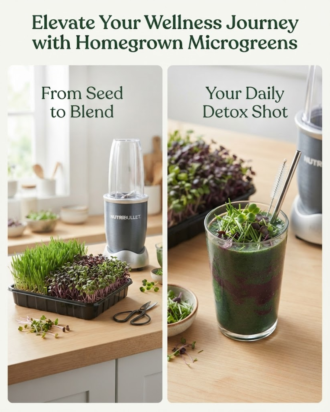 Sprouts &amp; Detox Blend - Microgreen Kit of 4 [Wheat Grass, Alfalfa, Fenugreek, Beetroot]