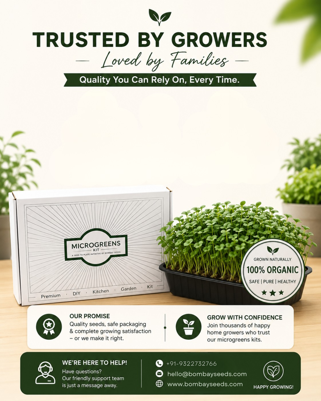 Classic Salad Mix - Microgreens Kit of 4 [Lettuce, Baby Spinach, Basil, Arugula]