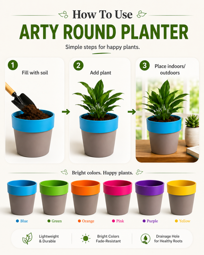 Arty Round Planter