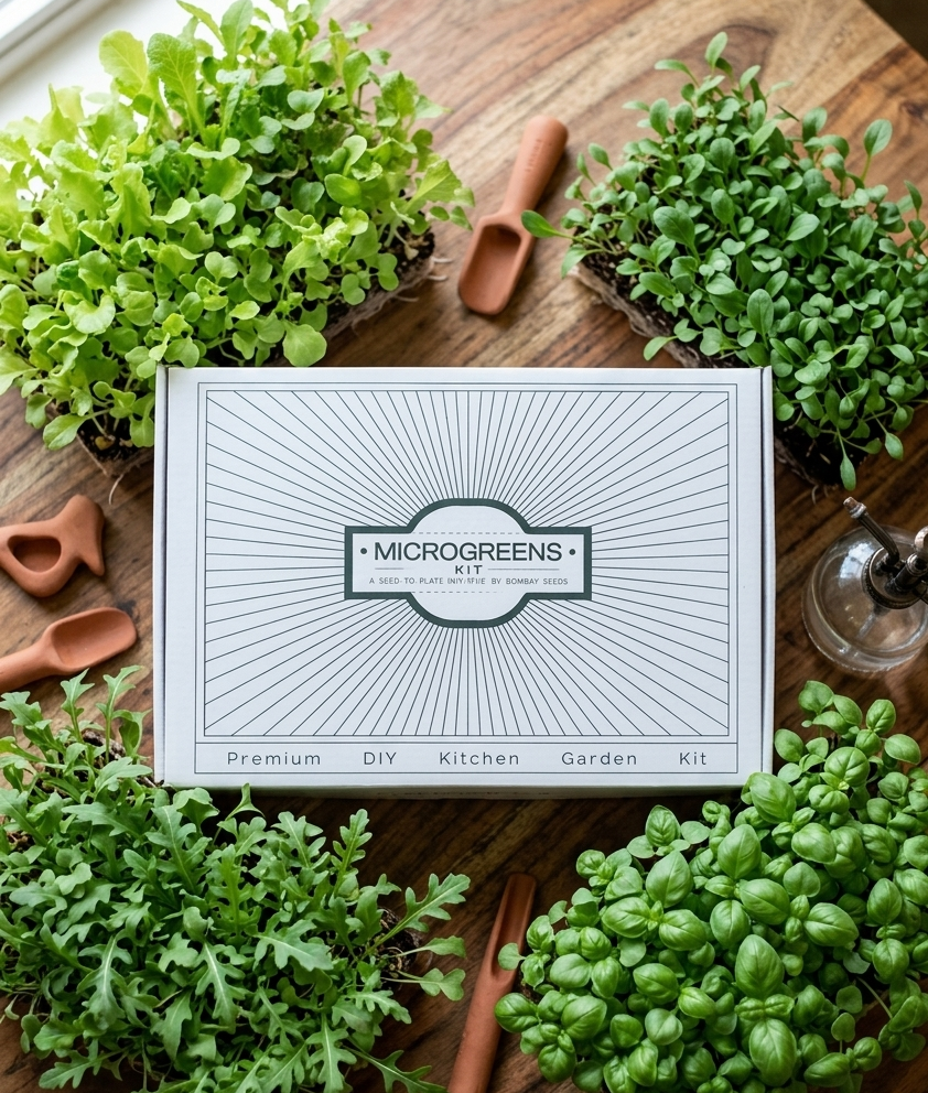 Classic Salad Mix - Microgreens Kit of 4 [Lettuce, Baby Spinach, Basil, Arugula]