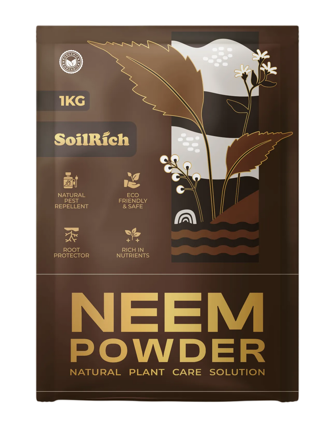 SoilRich Neem Powder on a white background