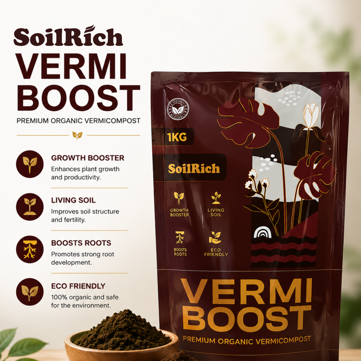 SoilRich VermiBoost [Vermicompost] 1Kg