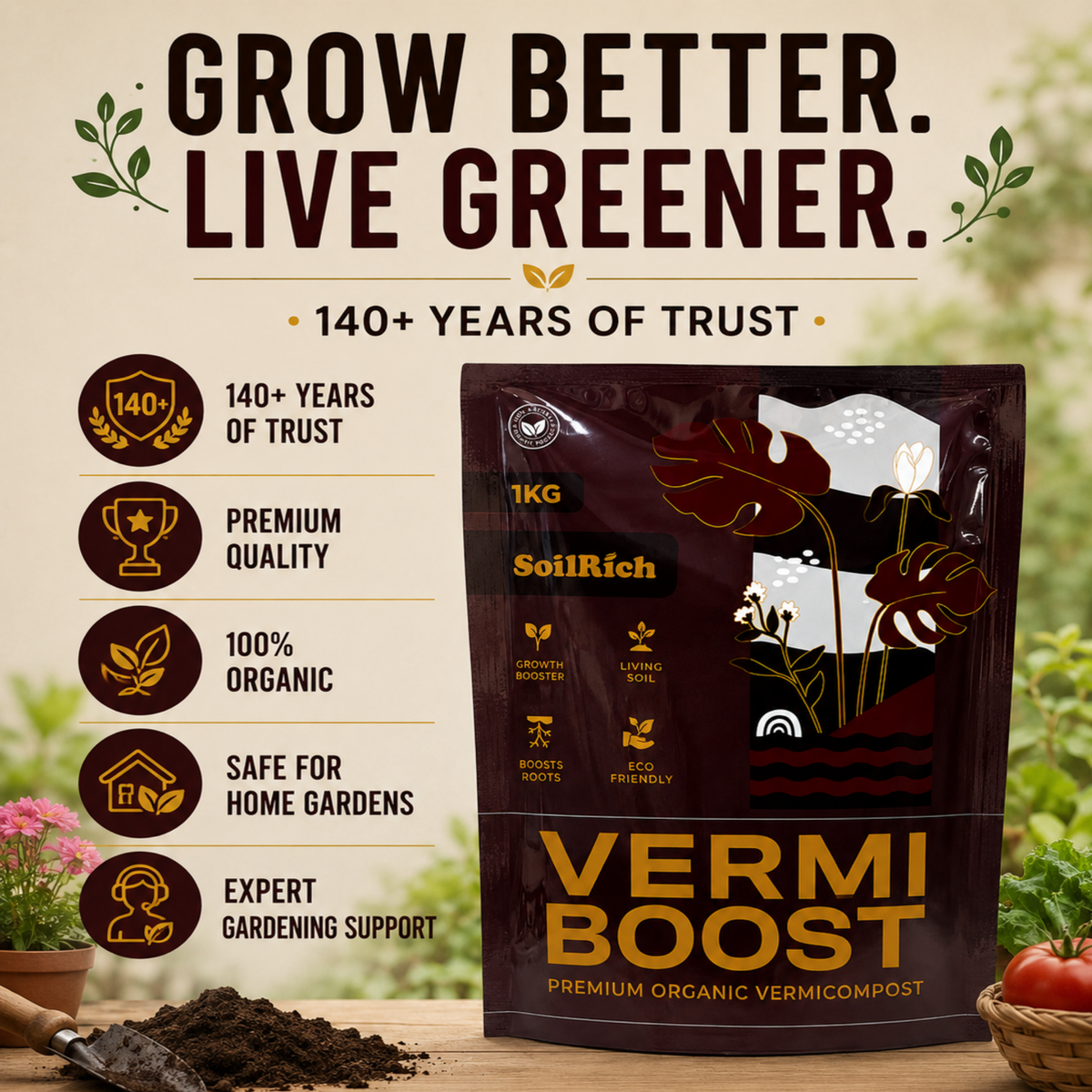 SoilRich VermiBoost [Vermicompost] 1Kg