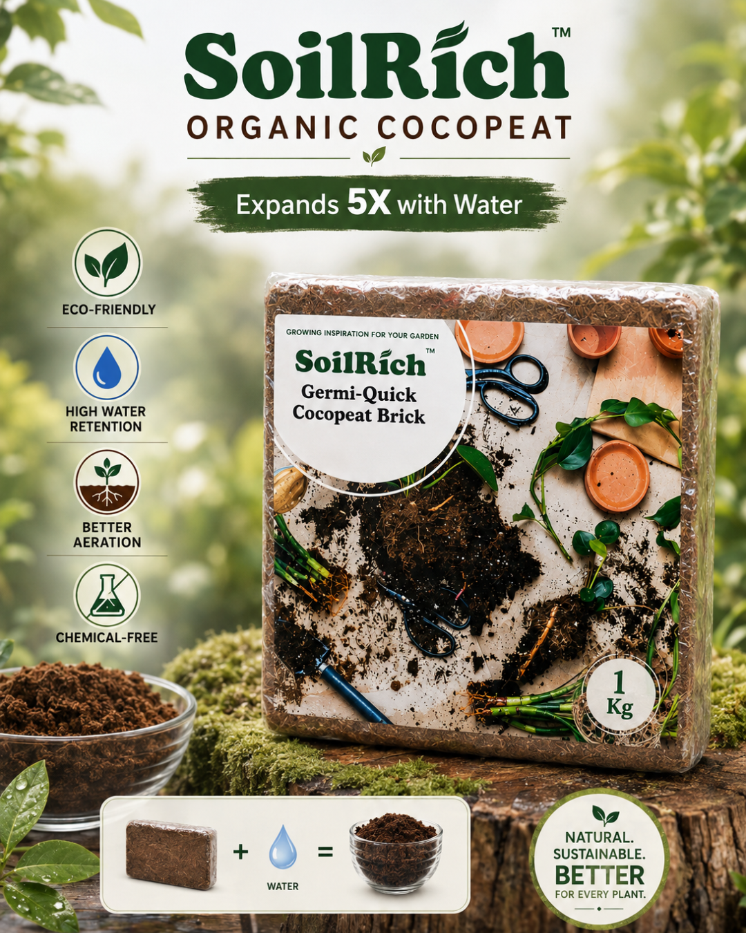SoilRich Organic Cocopeat 1kg Block