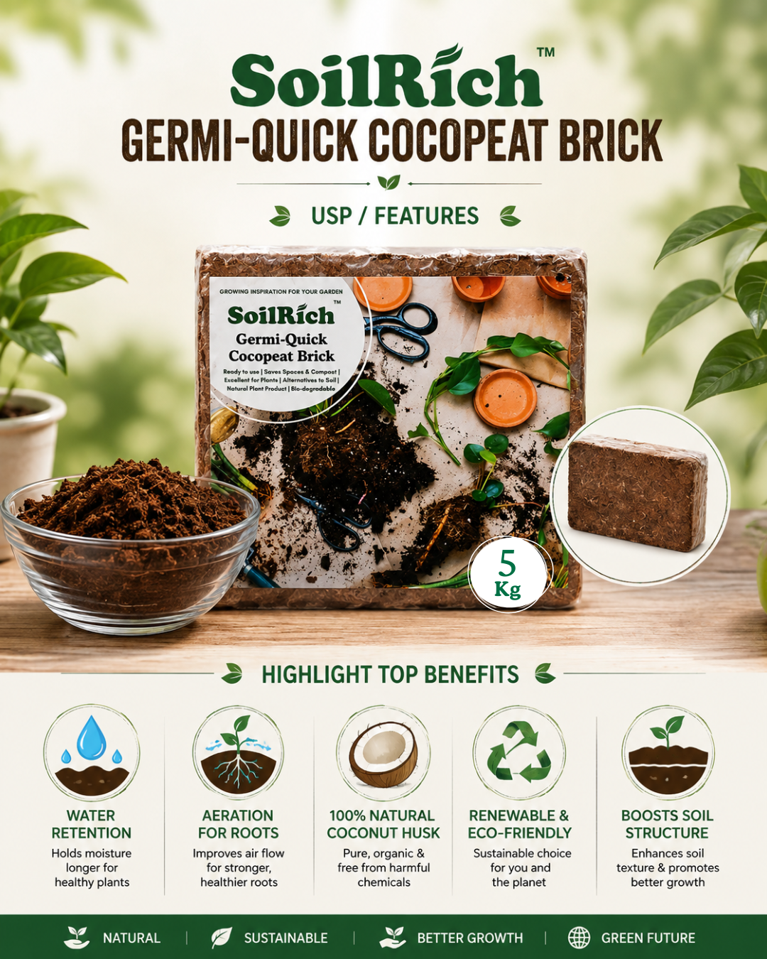 SoilRich Organic Cocopeat 5kg Block